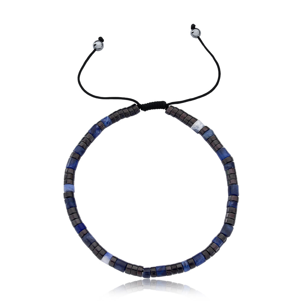 Pulseira Aço Pedra Natural 18 Cm