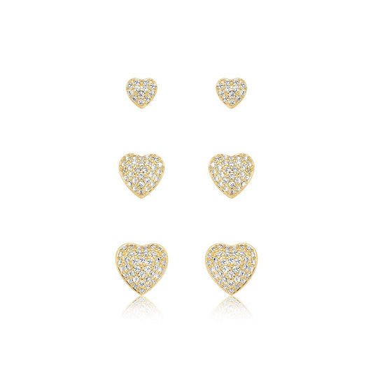 Brinco Coração Cravejado M