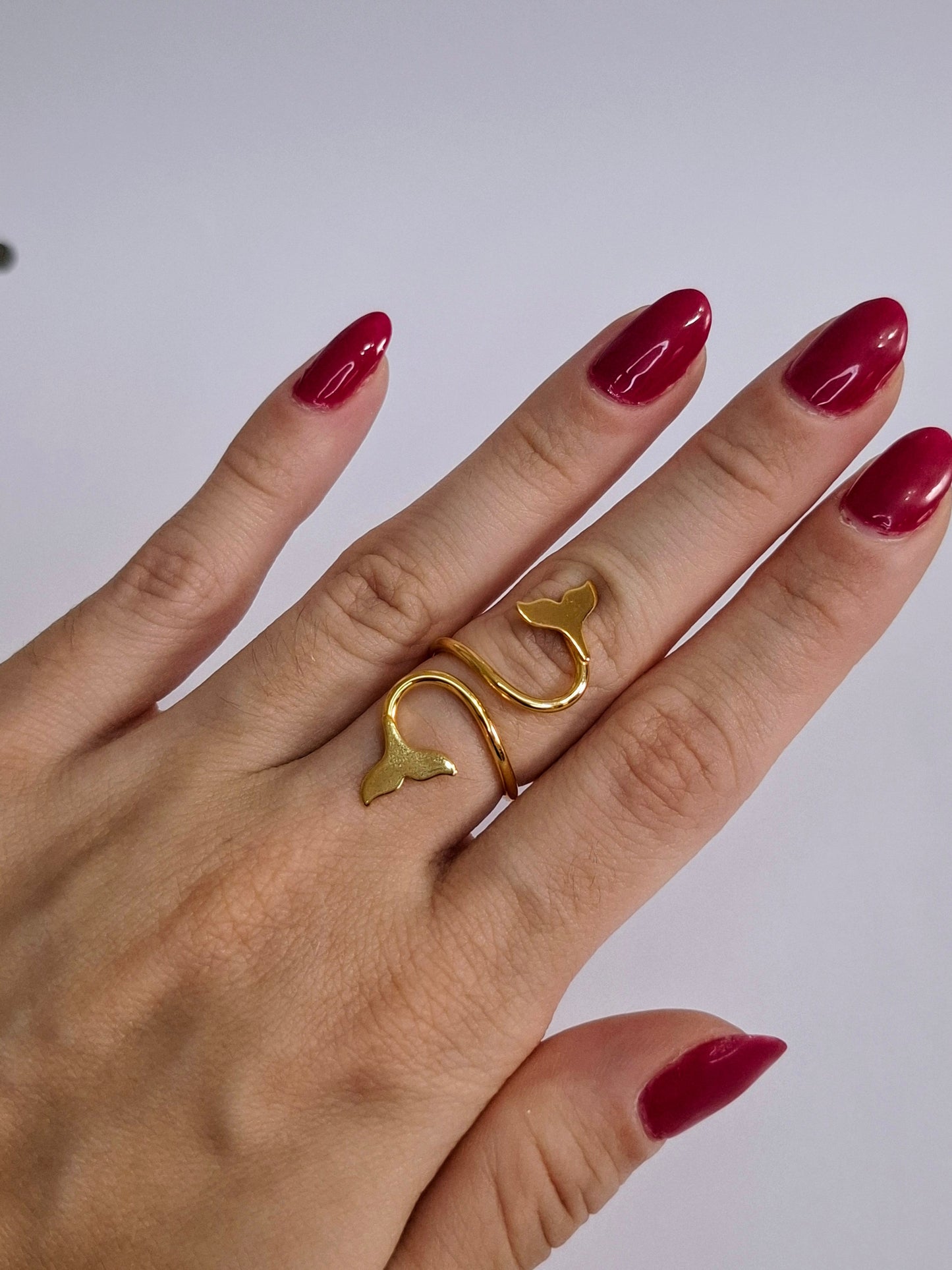 Anel Cauda de Sereia Ouro - Regulável