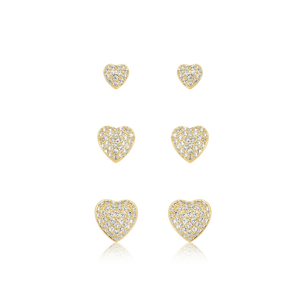 Brinco Coração Cravejado M