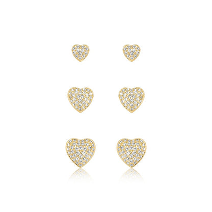 Brinco Coração Cravejado M