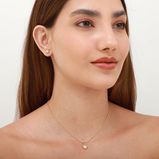 Conjunto Coração Cravejado 45 CM