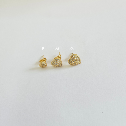 Brinco Coração Cravejado M